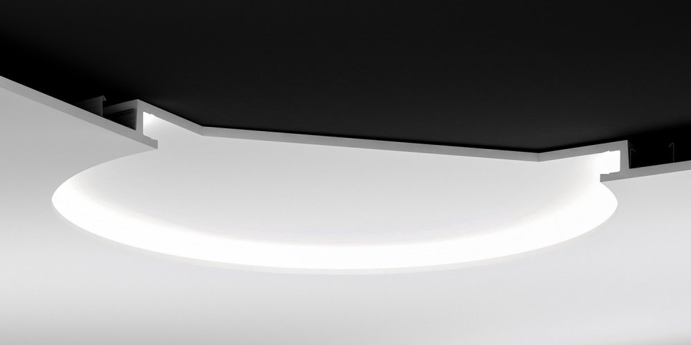 Светильник радиусный встраиваемый потолочный гипсовый LINE 011 Rad