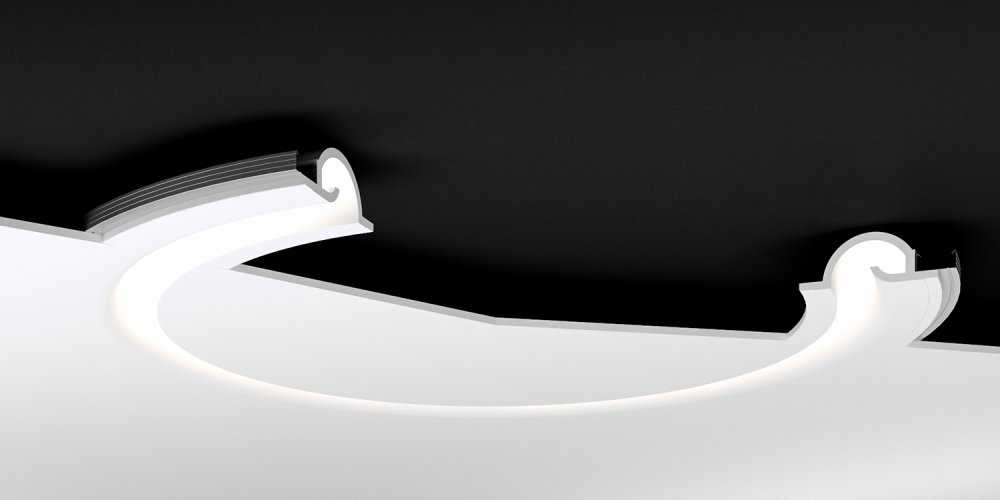 Светильник радиусный встраиваемый потолочный гипсовый LINE 029 Rad