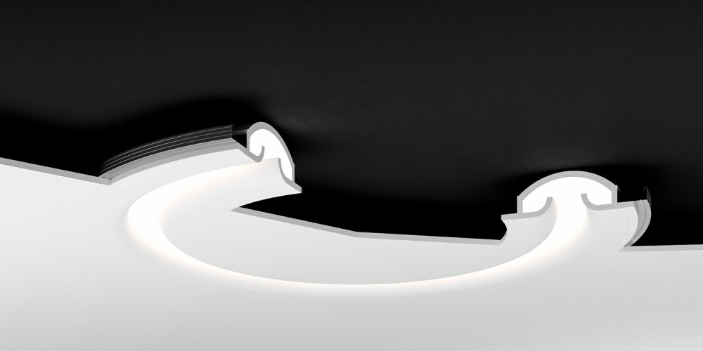 Светильник радиусный встраиваемый потолочный гипсовый LINE 025 Rad