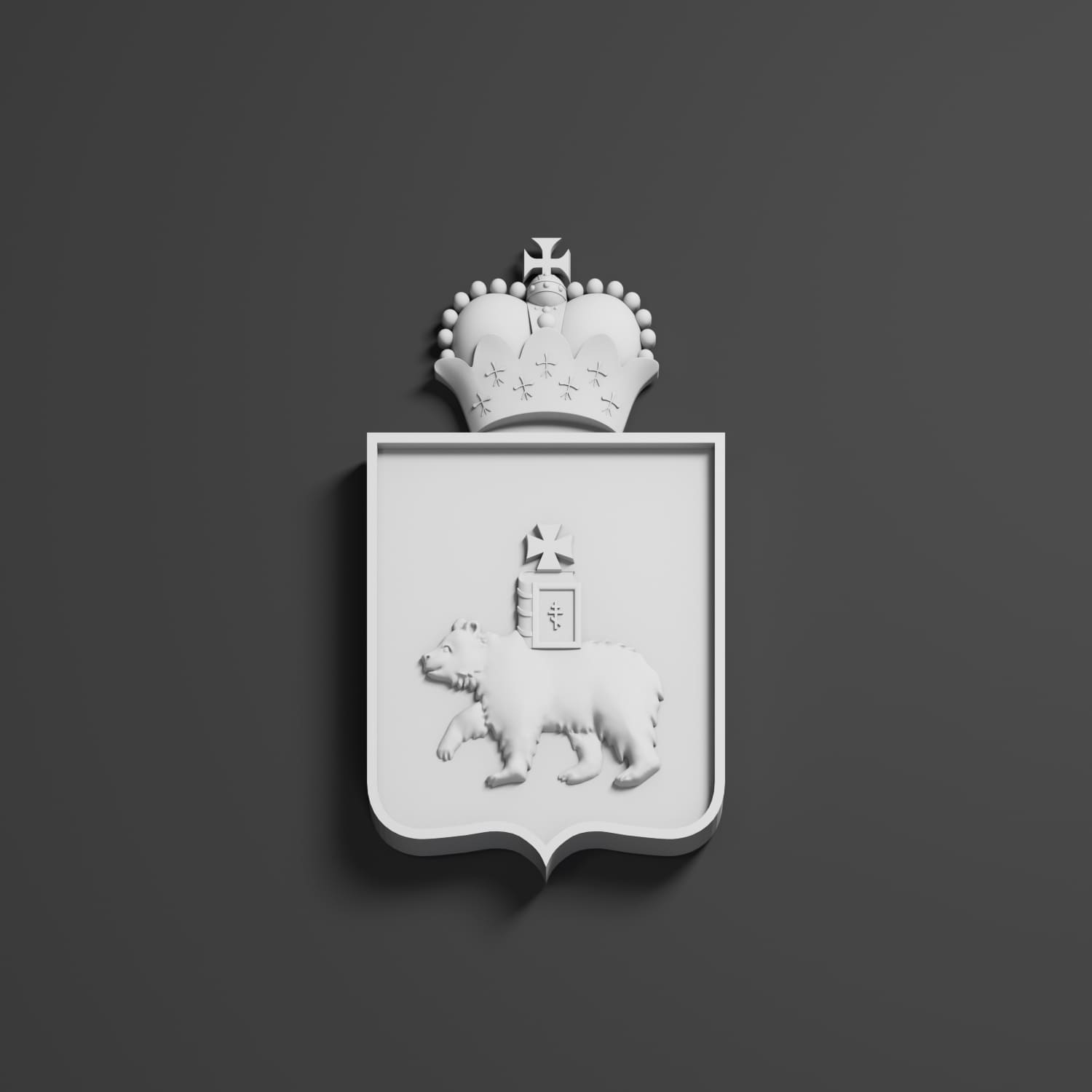 Декоративный элемент гипсовый ДЭ 073 герб Пермского Края