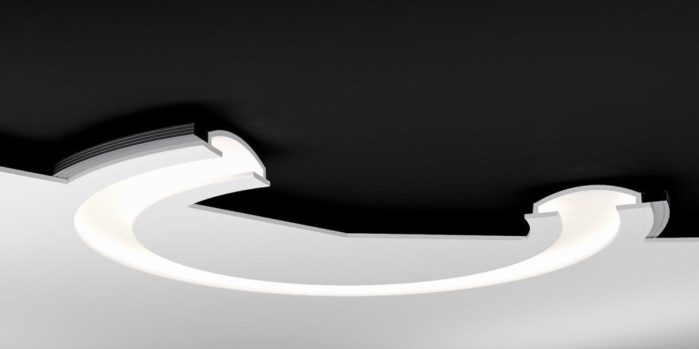 Светильник радиусный встраиваемый потолочный гипсовый LINE 023 Rad