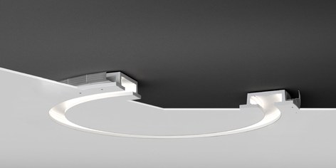 Светильник радиусный встраиваемый потолочный гипсовый LINE 015 1 Rad