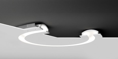 Светильник радиусный встраиваемый потолочный гипсовый LINE 010 1 Rad