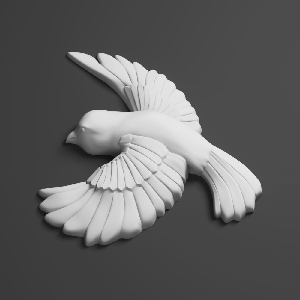 Декоративный элемент гипсовый ДЭ 061 5 птица влево