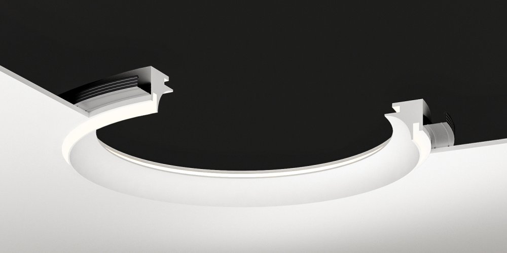 Карниз потолочный гипсовый радиусный с подсветкой КГС 018 Rad