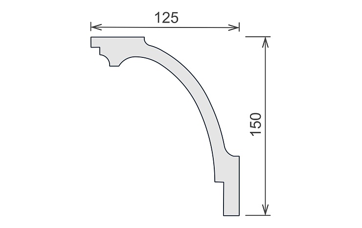 Карниз потолочный гипсовый высокий КГП 007