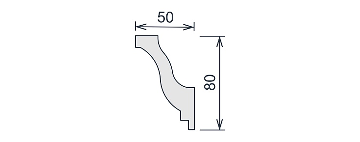 Карниз потолочный гипсовый гладкий КГ 030 1