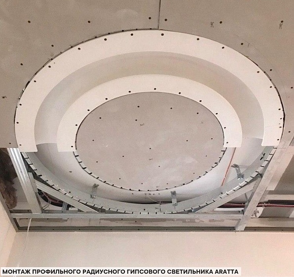 Светильник радиусный встраиваемый потолочный гипсовый LINE 011 Rad
