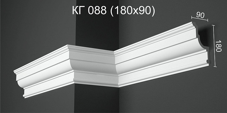 Карниз потолочный гипсовый гладкий КГ 088