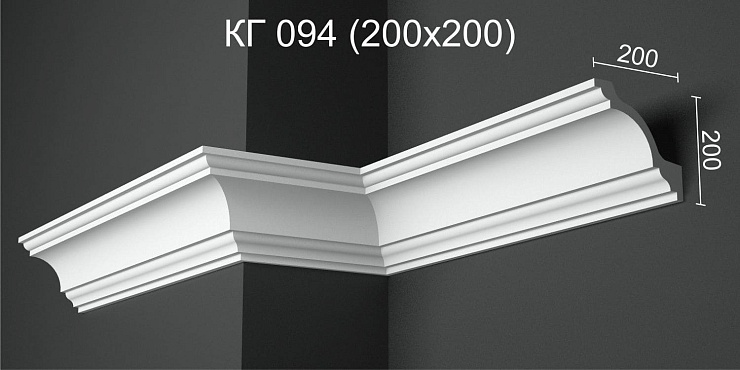Карниз потолочный гипсовый гладкий КГ 094