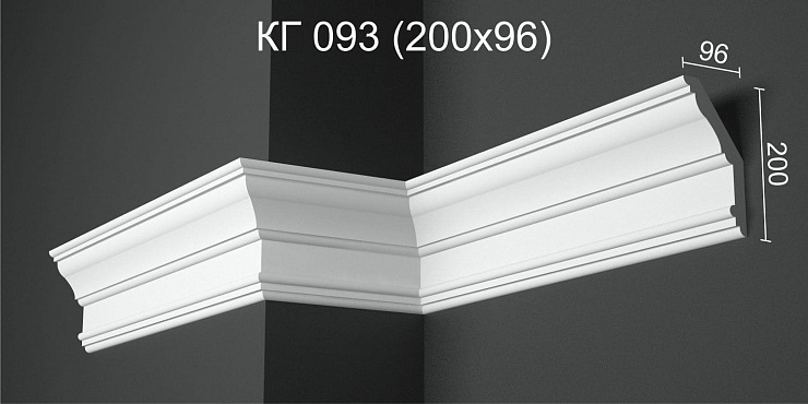 Карниз потолочный гипсовый гладкий КГ 093