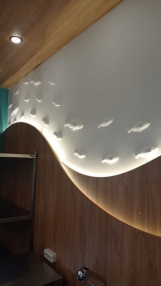 Декоративный элемент гипсовый ДЭ 048 2 Рыба больш.