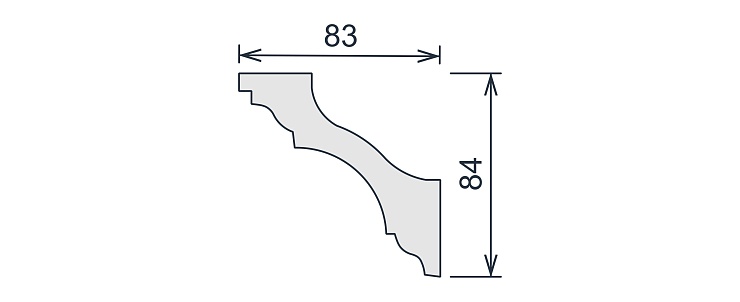 Карниз потолочный гипсовый гладкий КГ 105