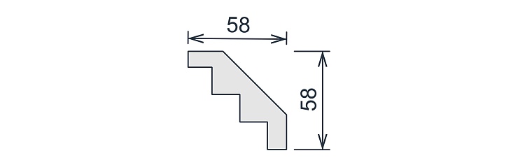 Карниз потолочный гипсовый гладкий КГ 016 2