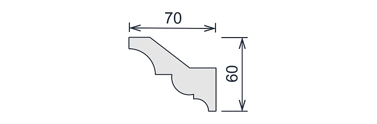 Карниз потолочный гипсовый гладкий КГ 019