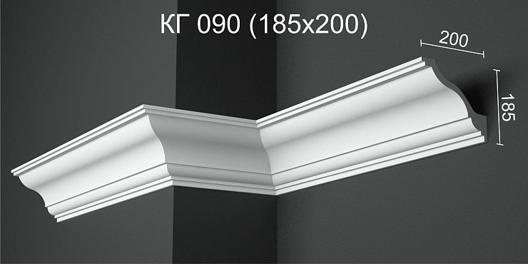 Карниз потолочный гипсовый гладкий КГ 090