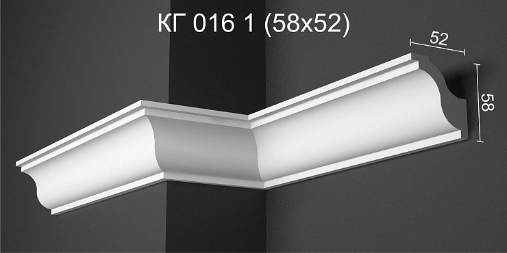 Карниз потолочный гипсовый гладкий КГ 016 1