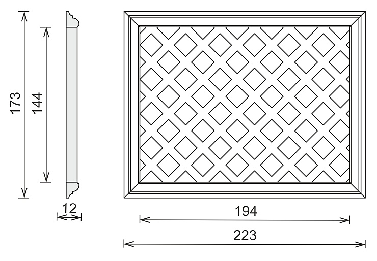 Вентиляционная решетка гипсовая ВР 003