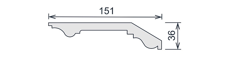 Карниз потолочный гипсовый гладкий КГ 004