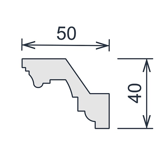Карниз потолочный гипсовый гладкий КГ 004 5
