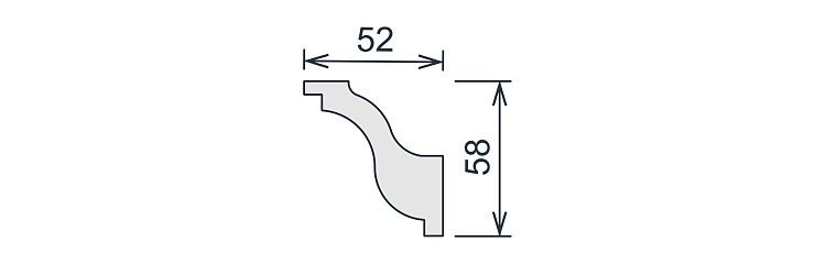 Карниз потолочный гипсовый гладкий КГ 016 1