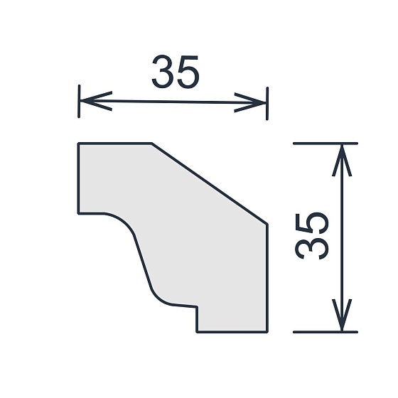 Карниз потолочный гипсовый гладкий КГ 003