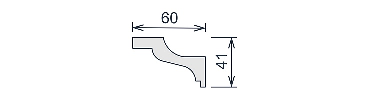 Карниз потолочный гипсовый гладкий КГ 006