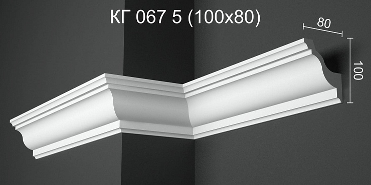 Карниз потолочный гипсовый гладкий КГ 067 5 