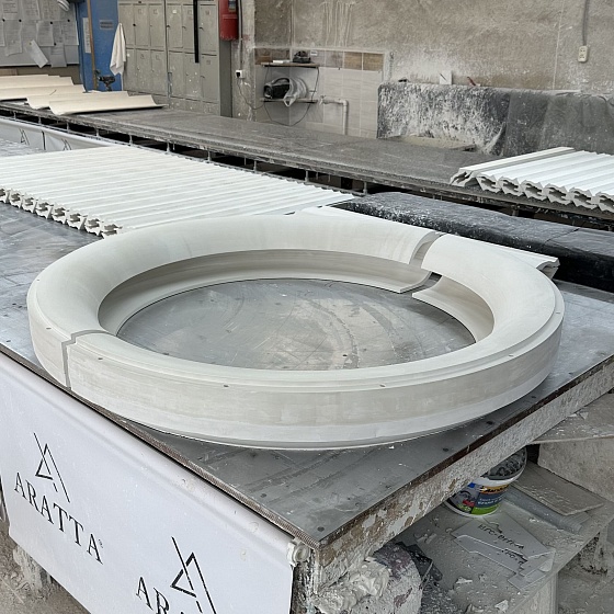 Светильник радиусный встраиваемый стеновой гипсовый WALL 006 Rad