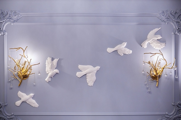 Декоративный элемент гипсовый ДЭ 061 14 птица влево малая