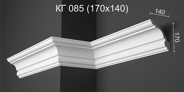 Карниз потолочный гипсовый гладкий КГ 085