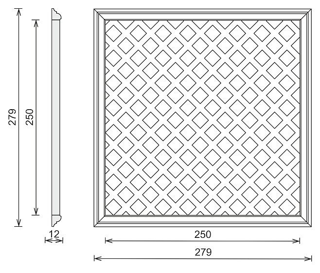 Вентиляционная решетка гипсовая ВР 019