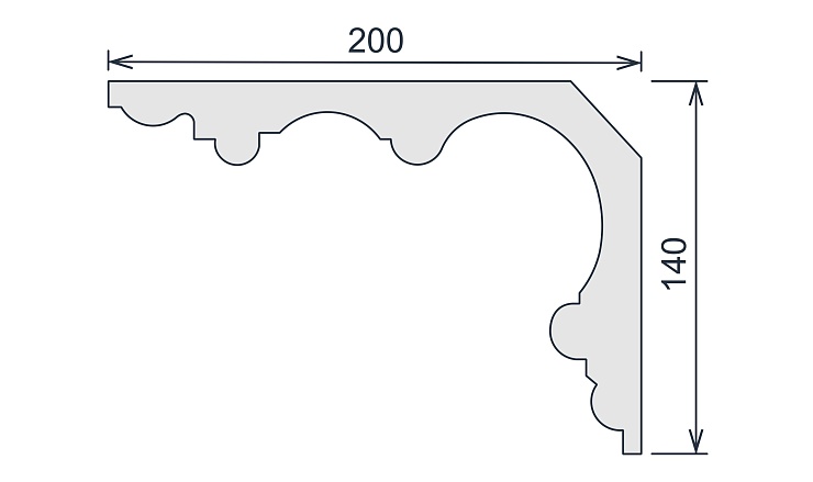 Карниз потолочный гипсовый гладкий КГ 072 1