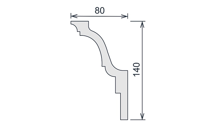 Карниз потолочный гипсовый гладкий КГ 072