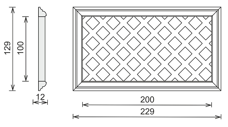 Вентиляционная решетка гипсовая ВР 005