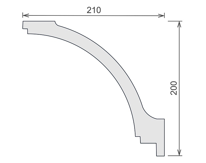 Карниз потолочный гипсовый высокий КГП 015