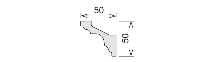 Карниз потолочный гипсовый гладкий КГ 013