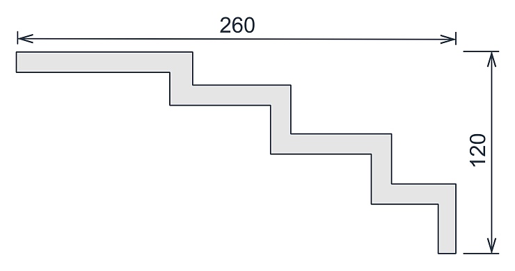 Карниз потолочный гипсовый гладкий КГ 041 3 