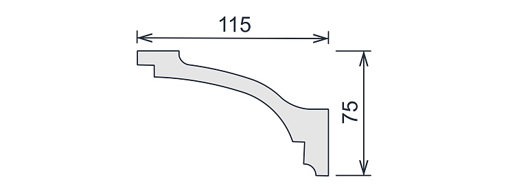 Карниз потолочный гипсовый гладкий КГ 029