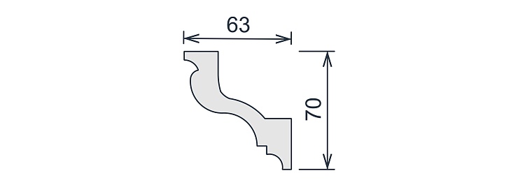 Карниз потолочный гипсовый гладкий КГ 027