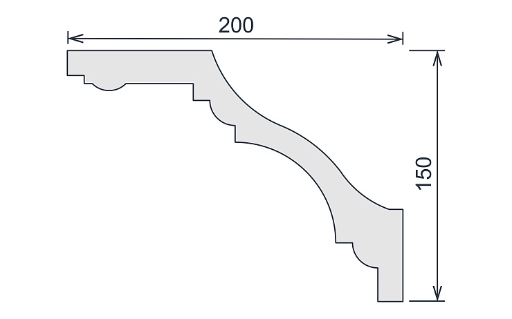 Карниз потолочный гипсовый гладкий КГ 077