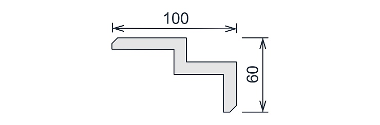 Карниз потолочный гипсовый гладкий КГ 041 5