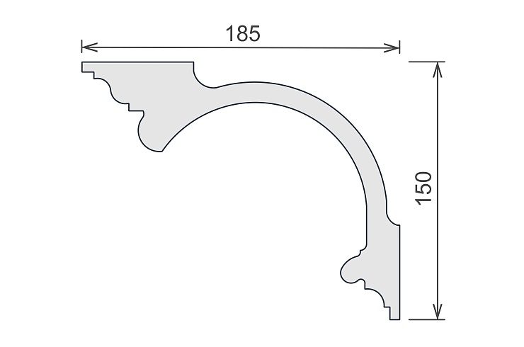 Карниз потолочный гипсовый высокий КГП 008 1