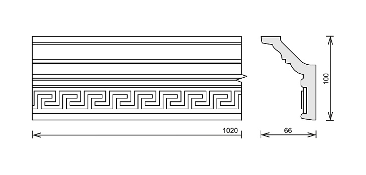 Карниз потолочный гипсовый лепной КЛ 022