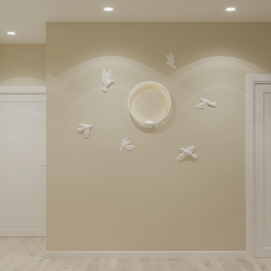 Декоративный элемент гипсовый ДЭ 061 16 птица вправо малая