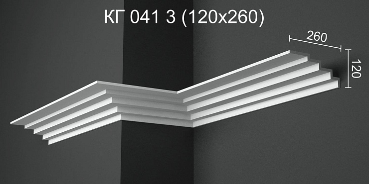 Карниз потолочный гипсовый гладкий КГ 041 3 