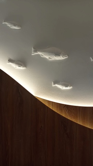 Декоративный элемент гипсовый ДЭ 048 2 Рыба больш.