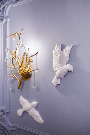 Декоративный элемент гипсовый ДЭ 061 14 птица влево малая