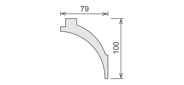 Карниз потолочный гипсовый высокий КГП 001 1