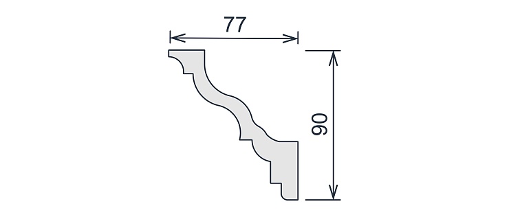 Карниз потолочный гипсовый гладкий КГ 041 1